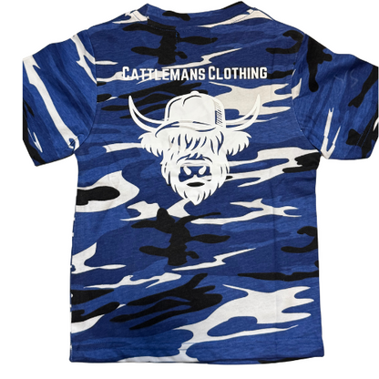 Short Sleeved CAMO blue T-Shirt